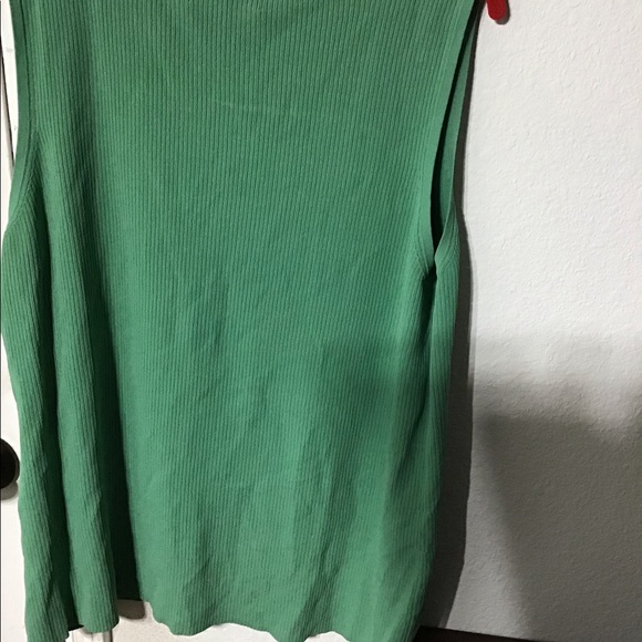 PLUS SIZE NWT INC. Green Scoop neck Sweater with embroidered neckline. - Picture 4 of 6